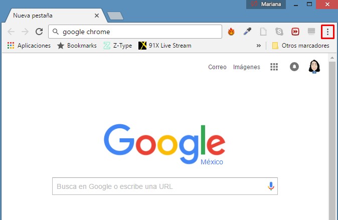 ícono Más en Google Chrome